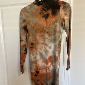 Tie dye body con dress-midi length